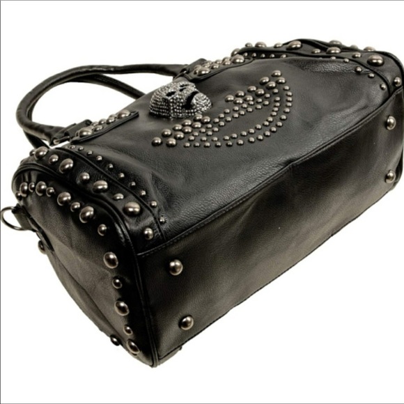 🆕️ Gothic Studded Doctor Shoulder Black Bag - Picture 5 of 9